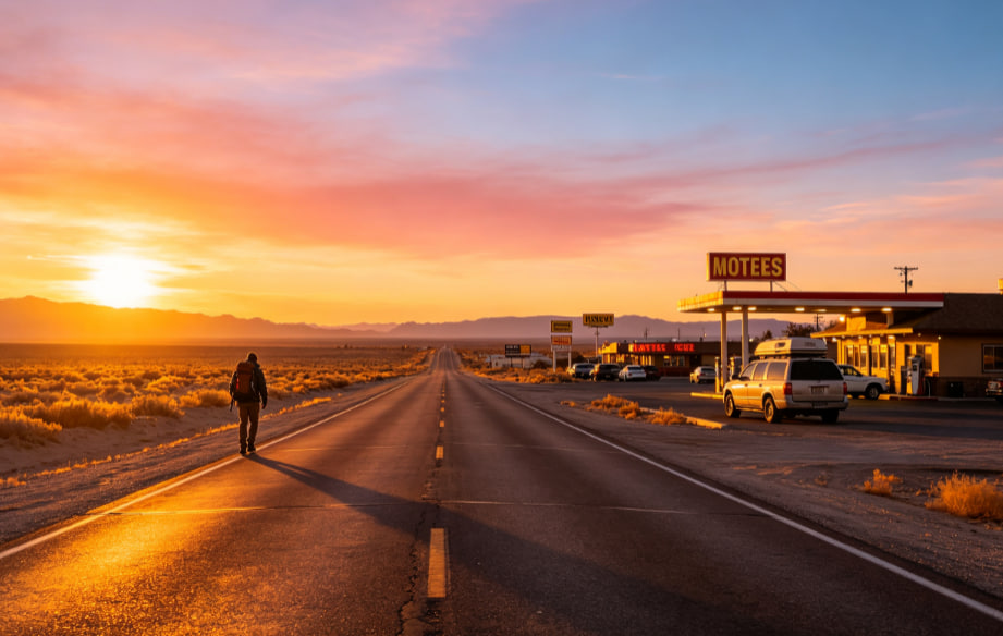 Carretera y estrellas en Estados Unidos